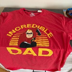 Disney Pixar The Incredibles DAD Red T Shirt Mens Size L NWT